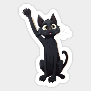 Black Cat hailing a taxi? Sticker